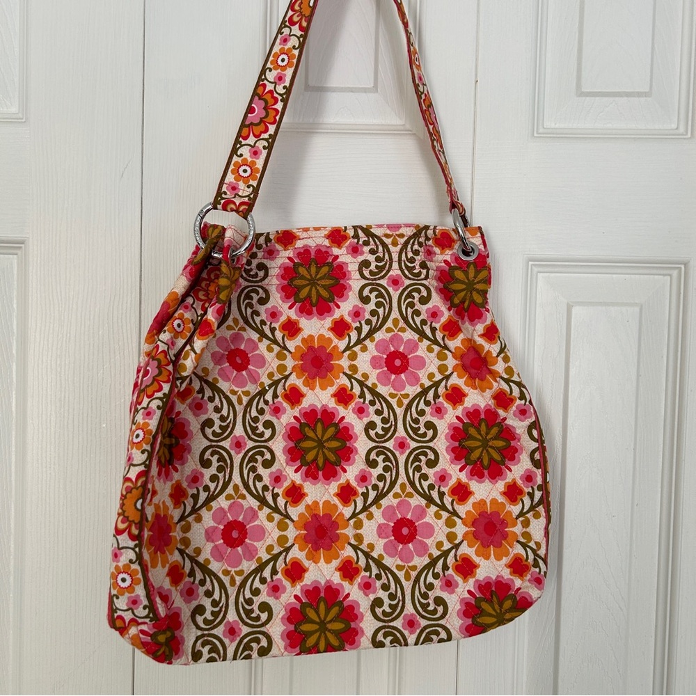 Vera Bradley Folkloric Floral Quilted Cotton Shoulder Bag
